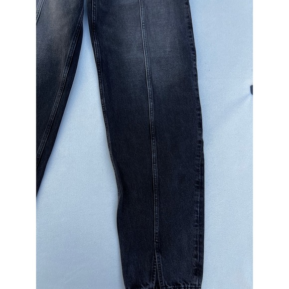 RE/DONE High Rise Loose Women's‎ Black Wash Denim Jeans Split Hem Size 26 NWT - Picture 2 of 12